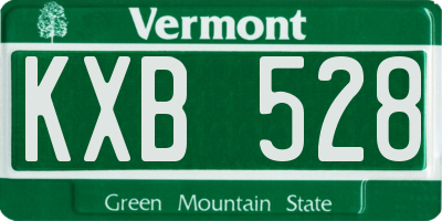 VT license plate KXB528