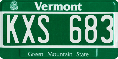 VT license plate KXS683