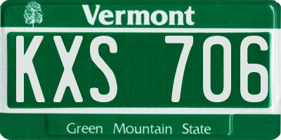 VT license plate KXS706