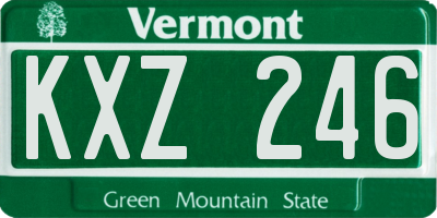 VT license plate KXZ246