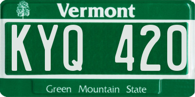 VT license plate KYQ420