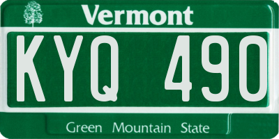 VT license plate KYQ490