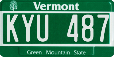 VT license plate KYU487