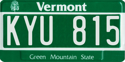 VT license plate KYU815