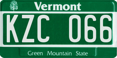 VT license plate KZC066