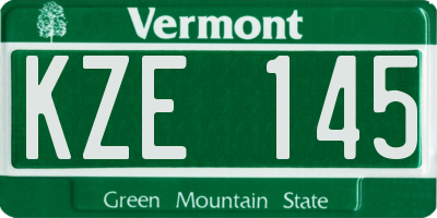 VT license plate KZE145