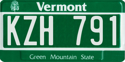 VT license plate KZH791