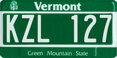 VT license plate KZL127