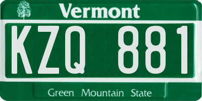 VT license plate KZQ881