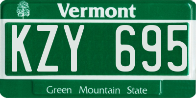VT license plate KZY695
