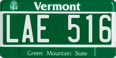 VT license plate LAE516