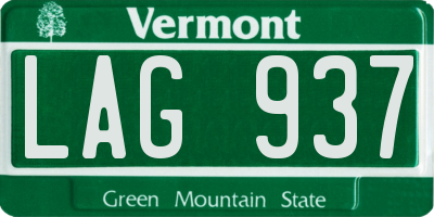 VT license plate LAG937
