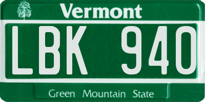 VT license plate LBK940