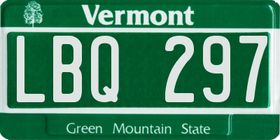 VT license plate LBQ297