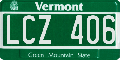VT license plate LCZ406