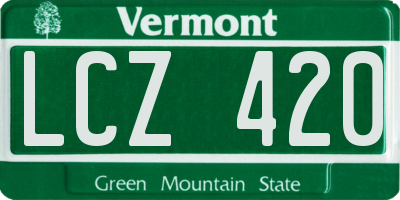 VT license plate LCZ420