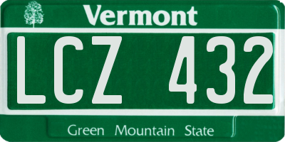 VT license plate LCZ432