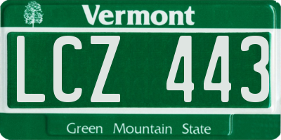 VT license plate LCZ443