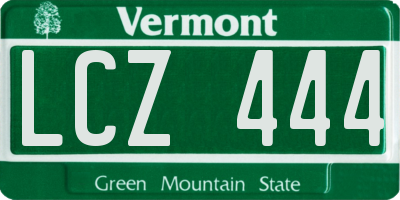 VT license plate LCZ444