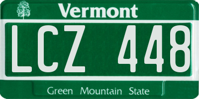 VT license plate LCZ448