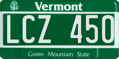 VT license plate LCZ450