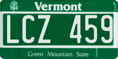 VT license plate LCZ459