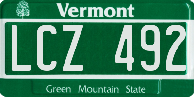 VT license plate LCZ492