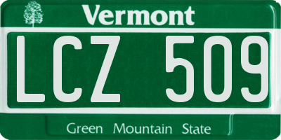 VT license plate LCZ509