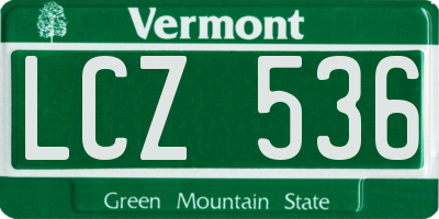 VT license plate LCZ536