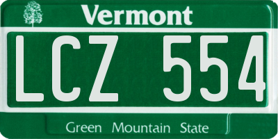 VT license plate LCZ554