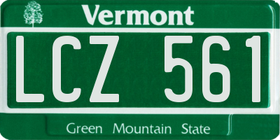 VT license plate LCZ561