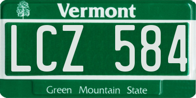 VT license plate LCZ584