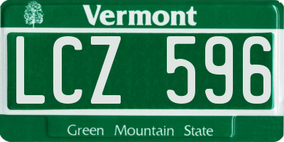 VT license plate LCZ596