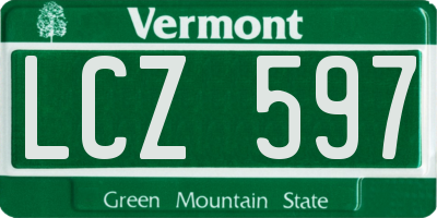 VT license plate LCZ597