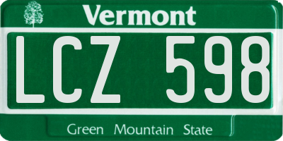 VT license plate LCZ598