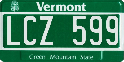 VT license plate LCZ599