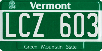VT license plate LCZ603