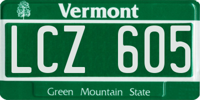 VT license plate LCZ605