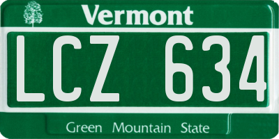 VT license plate LCZ634