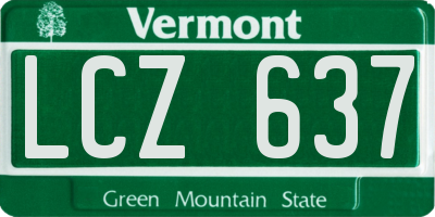 VT license plate LCZ637