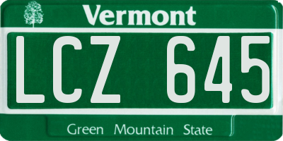 VT license plate LCZ645