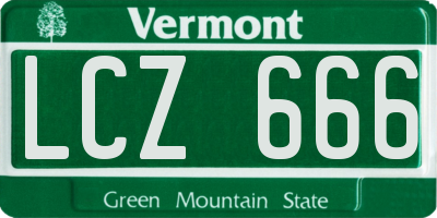 VT license plate LCZ666