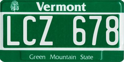 VT license plate LCZ678