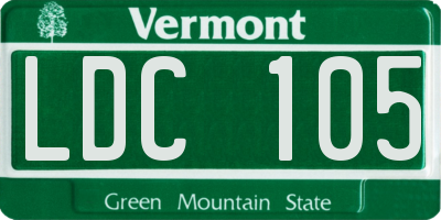 VT license plate LDC105