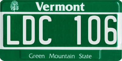 VT license plate LDC106