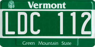 VT license plate LDC112