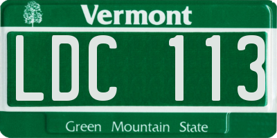 VT license plate LDC113