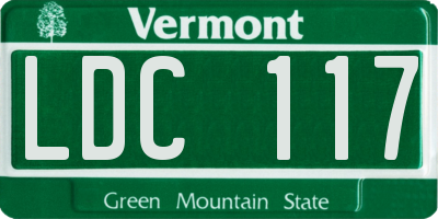 VT license plate LDC117