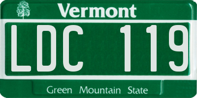 VT license plate LDC119