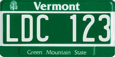 VT license plate LDC123